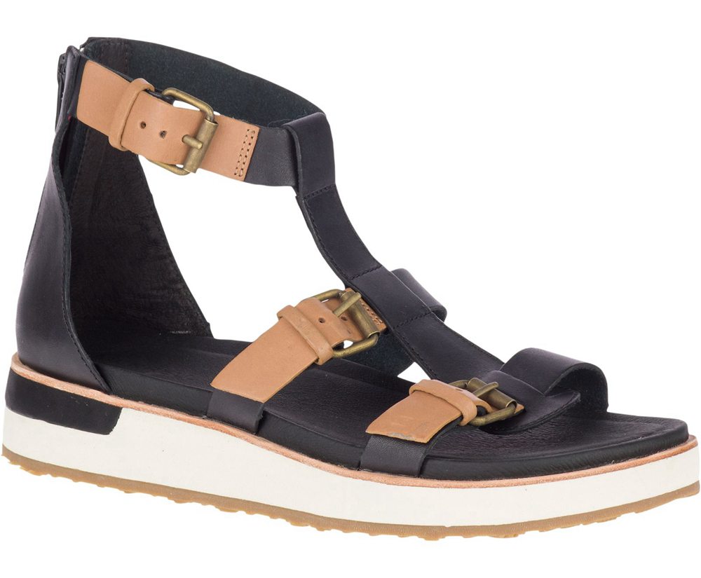 Merrell Sandals Black - Roam Mid Buckle - Womens 47BUXOTJS